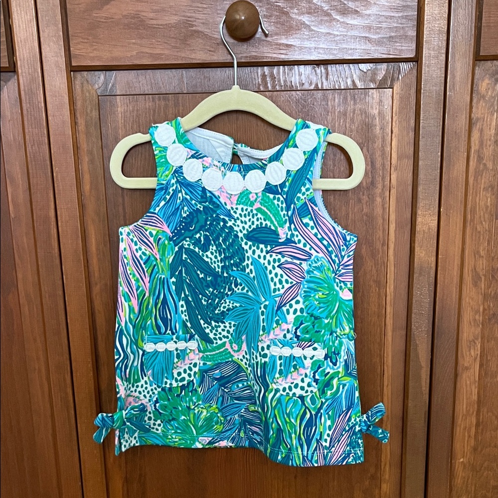 Lilly Pulitzer Colorful Baby Shift Dress with Bow Accents